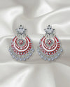 White Drop Beads Chandbali Earrings Ratanrani