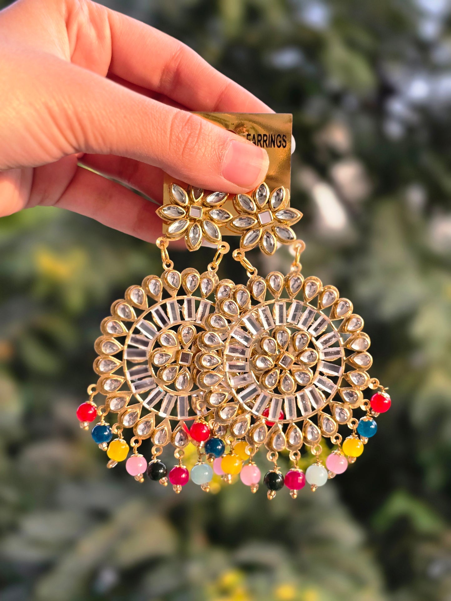 Bollywood Traditional Gold Kundan Pearl Multi Earrings