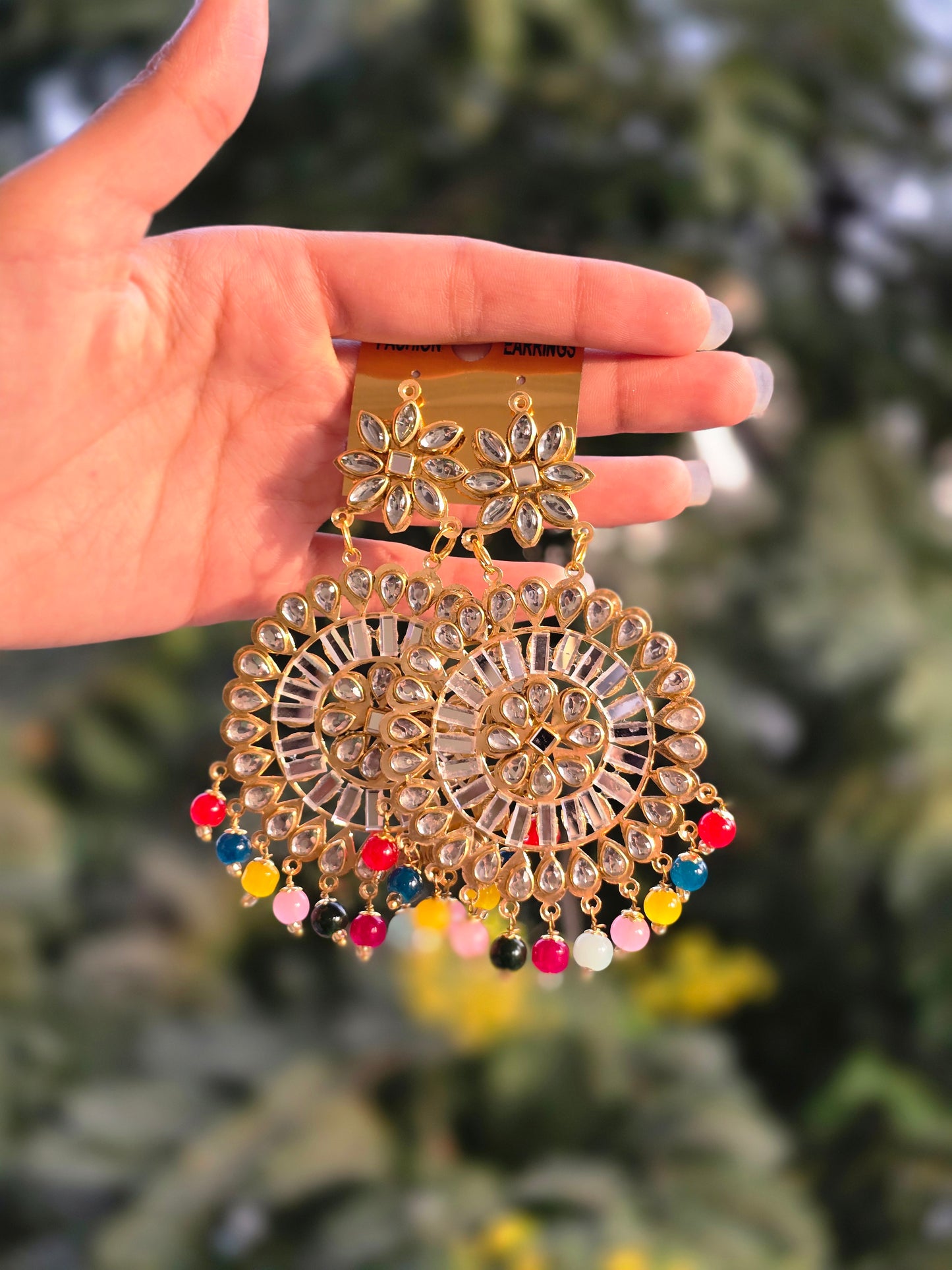 Bollywood Traditional Gold Kundan Pearl Multi Earrings