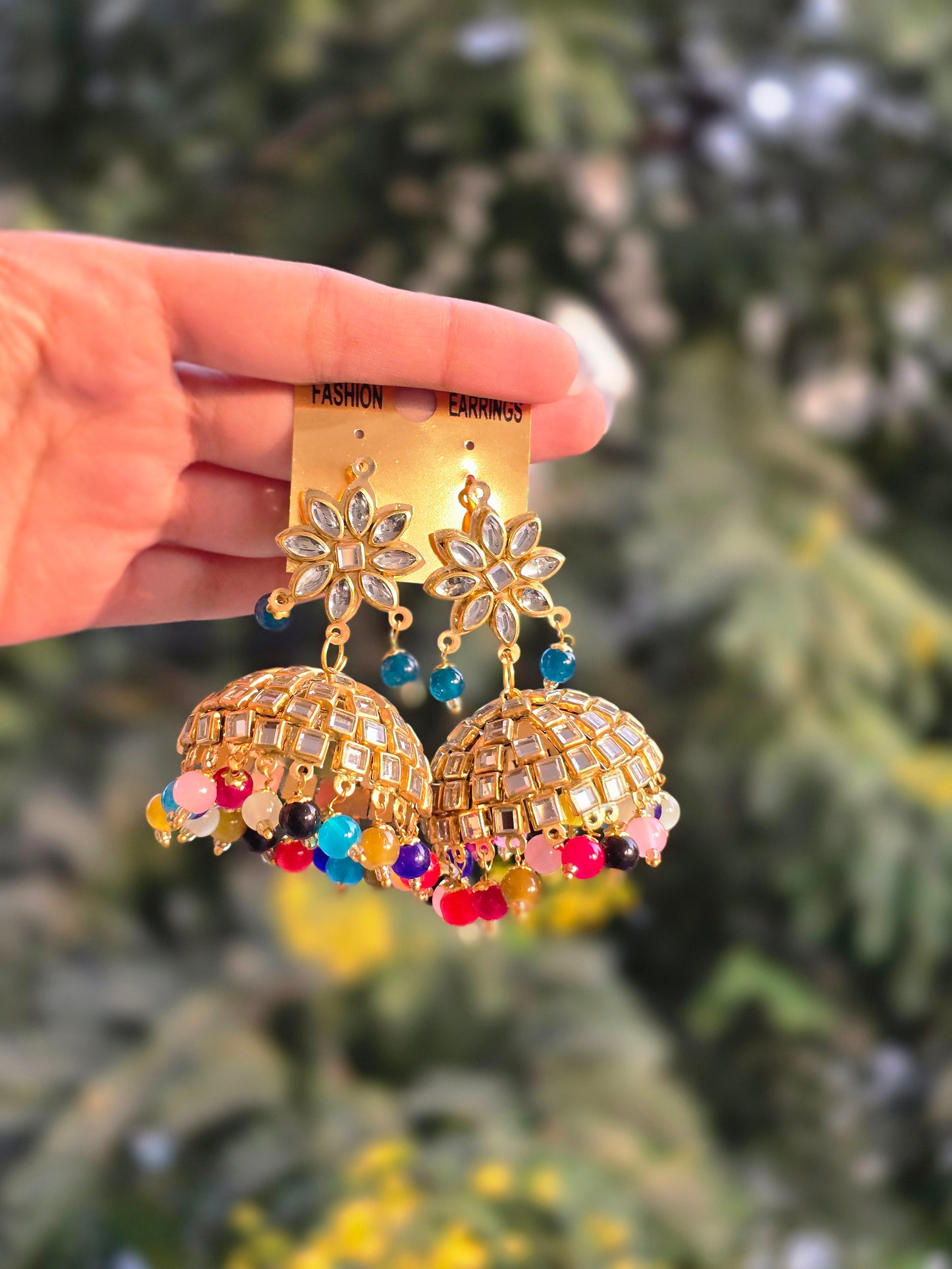 Ethnic Rangrez Multi Pearl Earrings