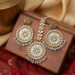 Gold Kundan Floral Circular Chandbali Earrings Ratanrani