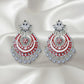 White Drop Beads Chandbali Earrings Ratanrani