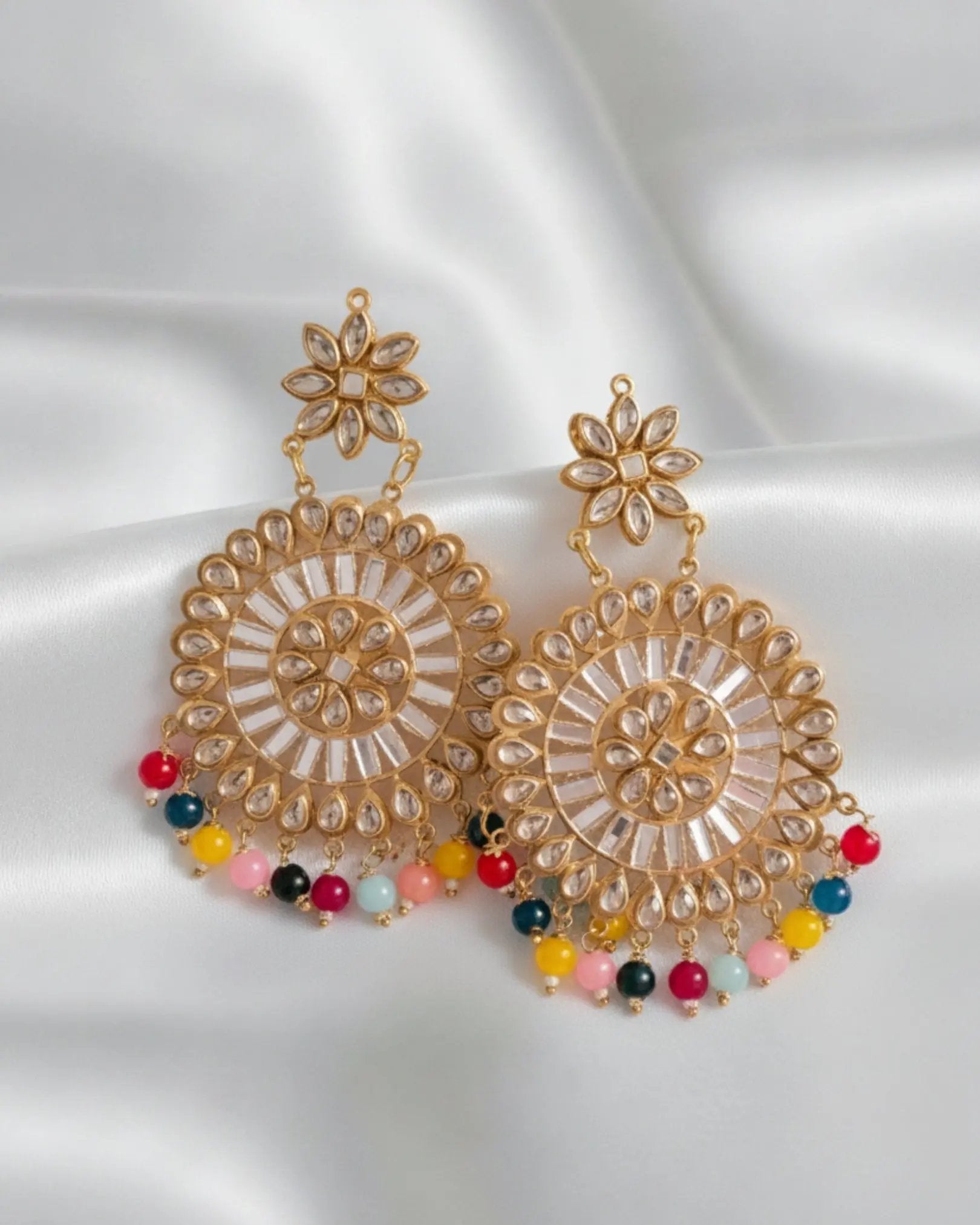 Bollywood Traditional Gold Kundan Pearl Multi Earrings Ratanrani