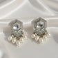 Kundan Studded White Pearl Drop Earrings Ratanrani