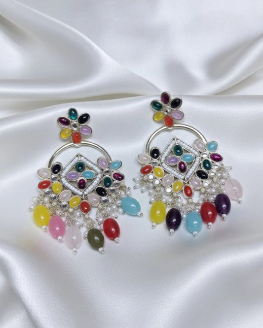 Partywear Multicolor Beaded Earrings Ratanrani