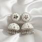 White-Color Tokri Jhumka With Mirror Work ratanrani