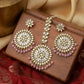 Pink Polki Earrings With Mangtika Ratanrani