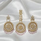 Pink Polki Earrings With Mangtika Ratanrani