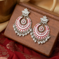 White Drop Beads Chandbali Earrings Ratanrani