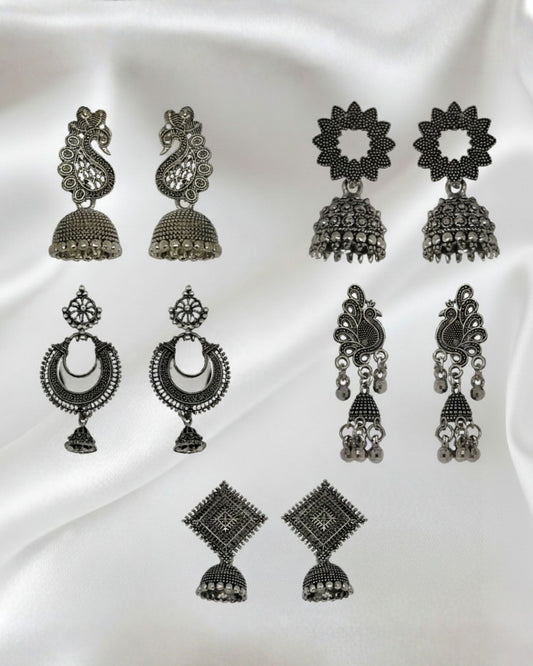 Oxidized Jhumki Combo Ratanrani