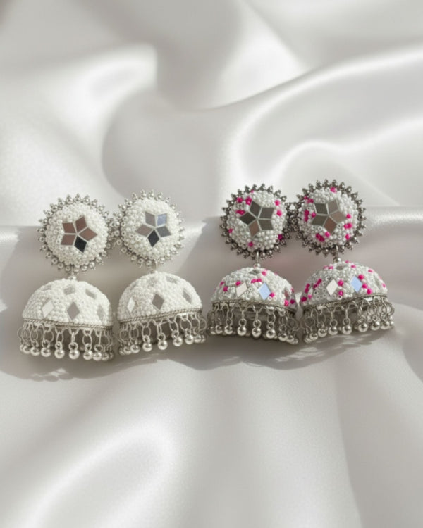 ✨ Mirror Work Tokri Jhumka Combo Ratanrani